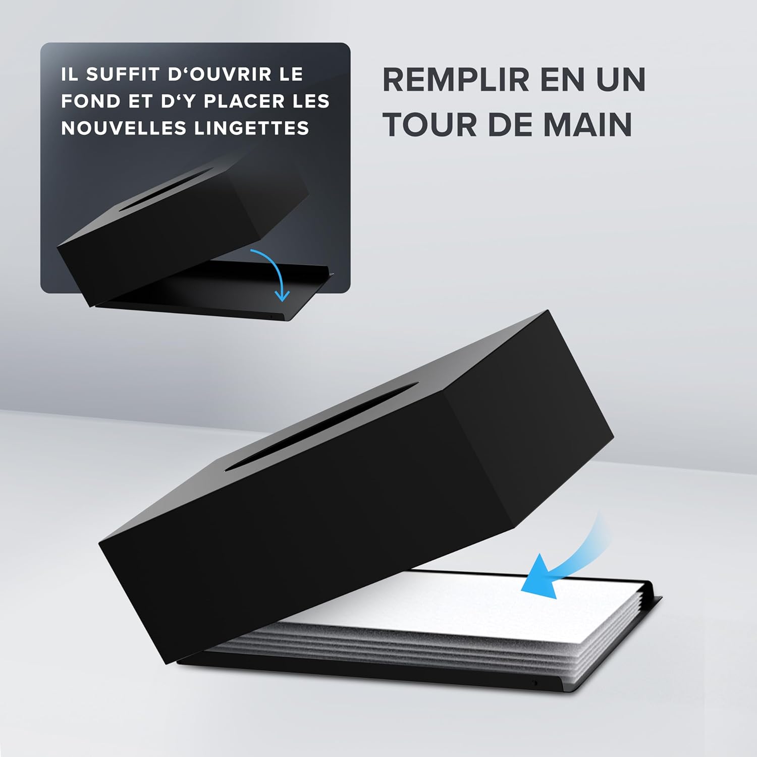 Thumbnail 1 de Ovimar Gronnoya – Boîte de mouchoirs en acier inoxydable noir mat, practical et décorative
