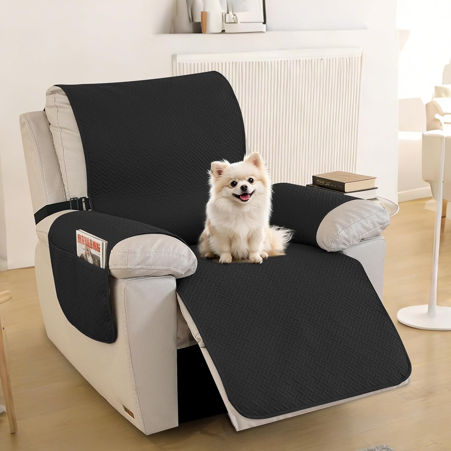 Thumbnail 1 de CYCMACO Copripoltrona 1 Posto Relax Reclinabile, Impermeabile, con Tasche Laterali (Nero)
