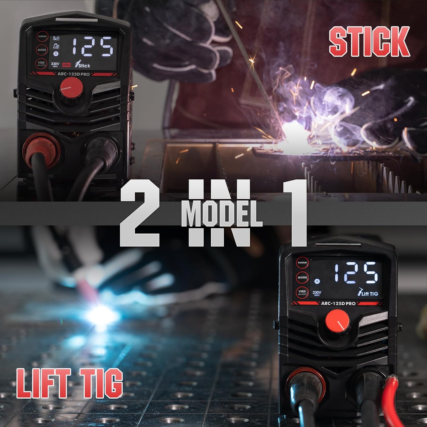 Thumbnail 4 de YESWELDER Saldatrice Inverter MMA 125A con display LED e avvio a caldo regolabile (ARC/VRD)