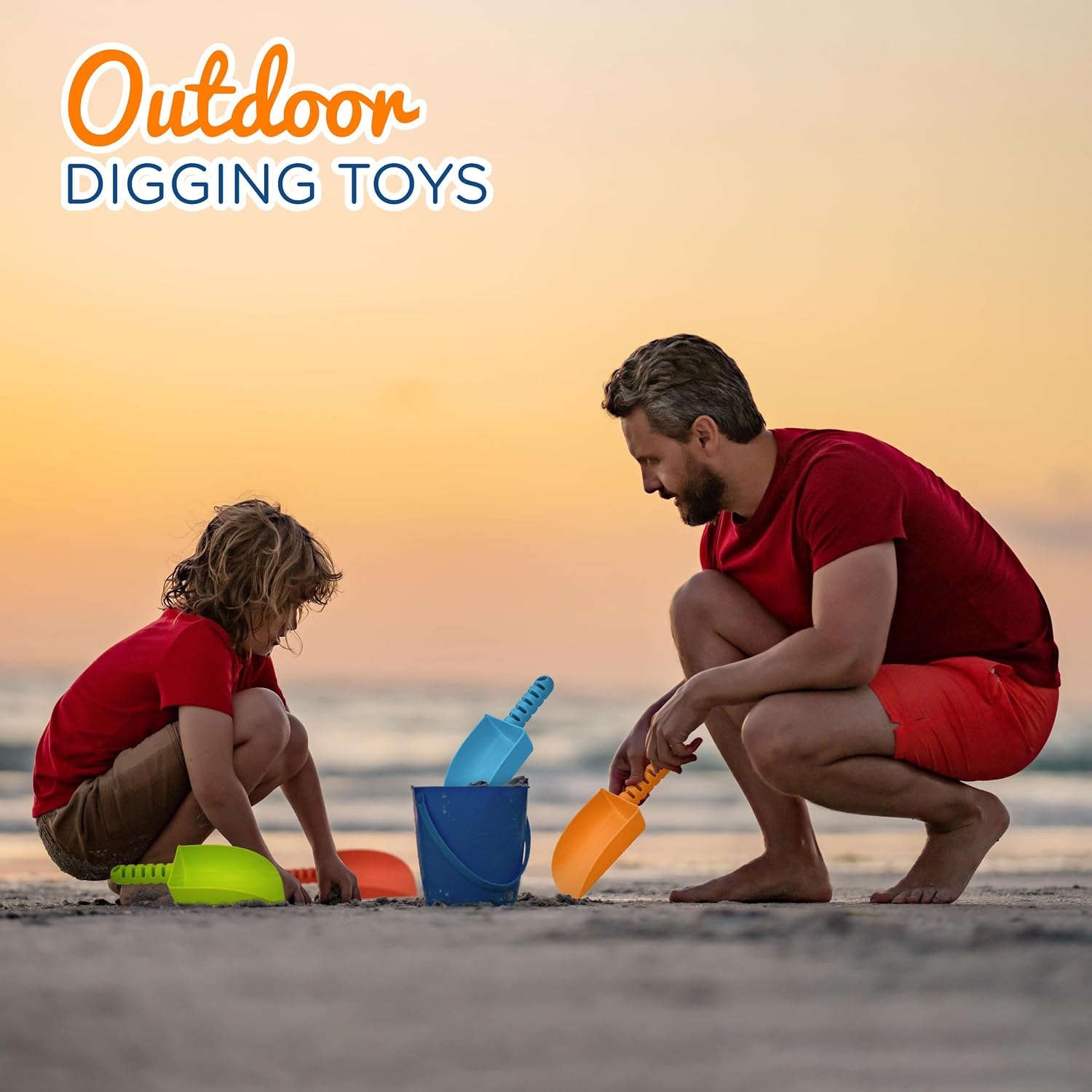 Detalle 2 de 4E's Novelty 4 Pack Beach Shovels — 8 Inch Heavy-Duty Plastic Sand Shovels for Kids