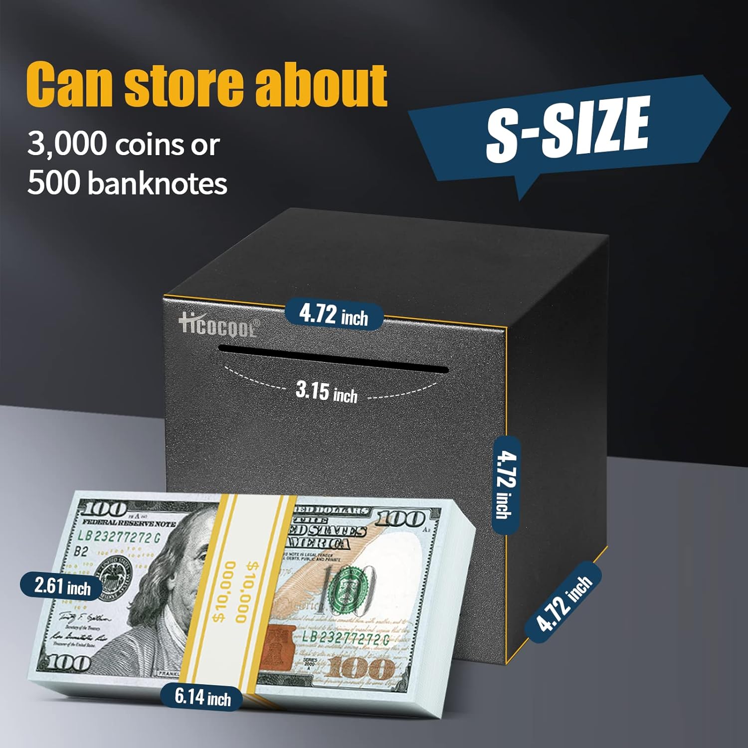 Detalle 2 de hicocool Piggy Bank for Adults 4.72 inch