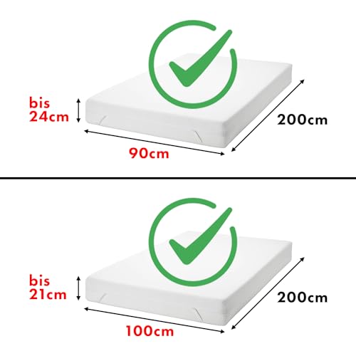 Detalle 2 de Jacobson Jersey Spannbettlaken 90x200–100x200 cm – Baumwolle, Jersey, Weiss