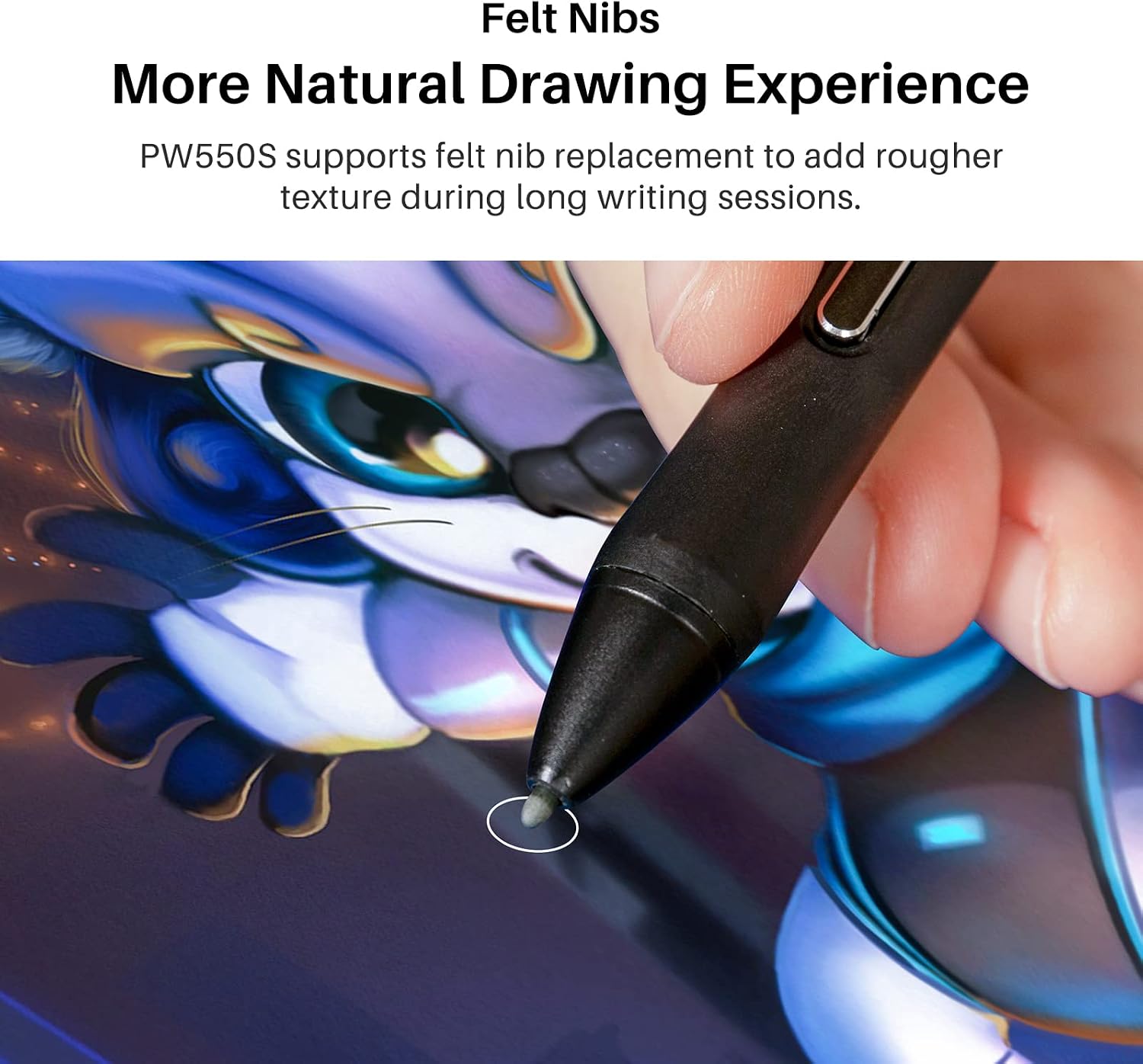 Detalle 2 de HUION PW550S Slim Digital Pen, Battery-Free Stylus with PenTech 3.0+