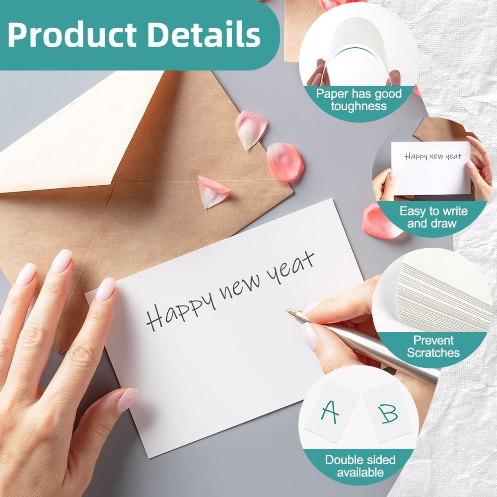 Thumbnail 2 de OFFCUP lot de 108 cartes postales vierges A6 double face 15×10 cm pour impression et écriture