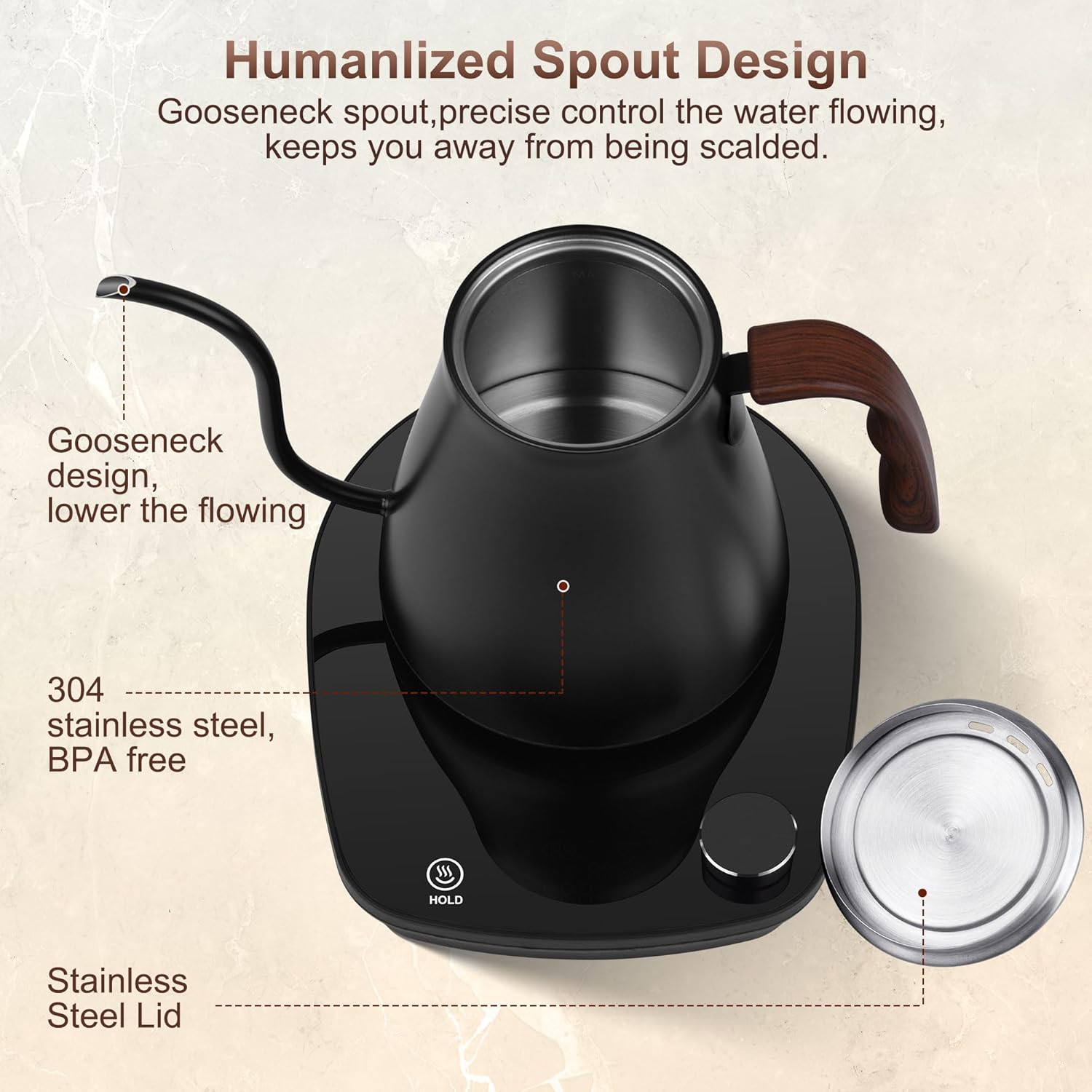 Thumbnail 2 de YDDZZM Gooseneck Electric Kettle 0.9L