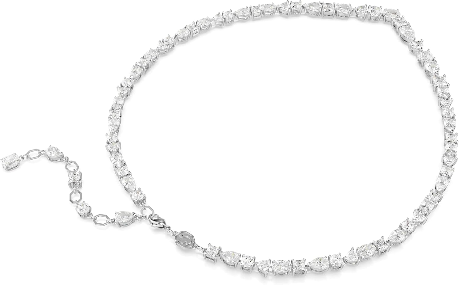 Thumbnail 3 de Swarovski Mesmera Set: Rhodiniert Halskette und Ohrringe mit Strahlenden Swarovski Kristallen