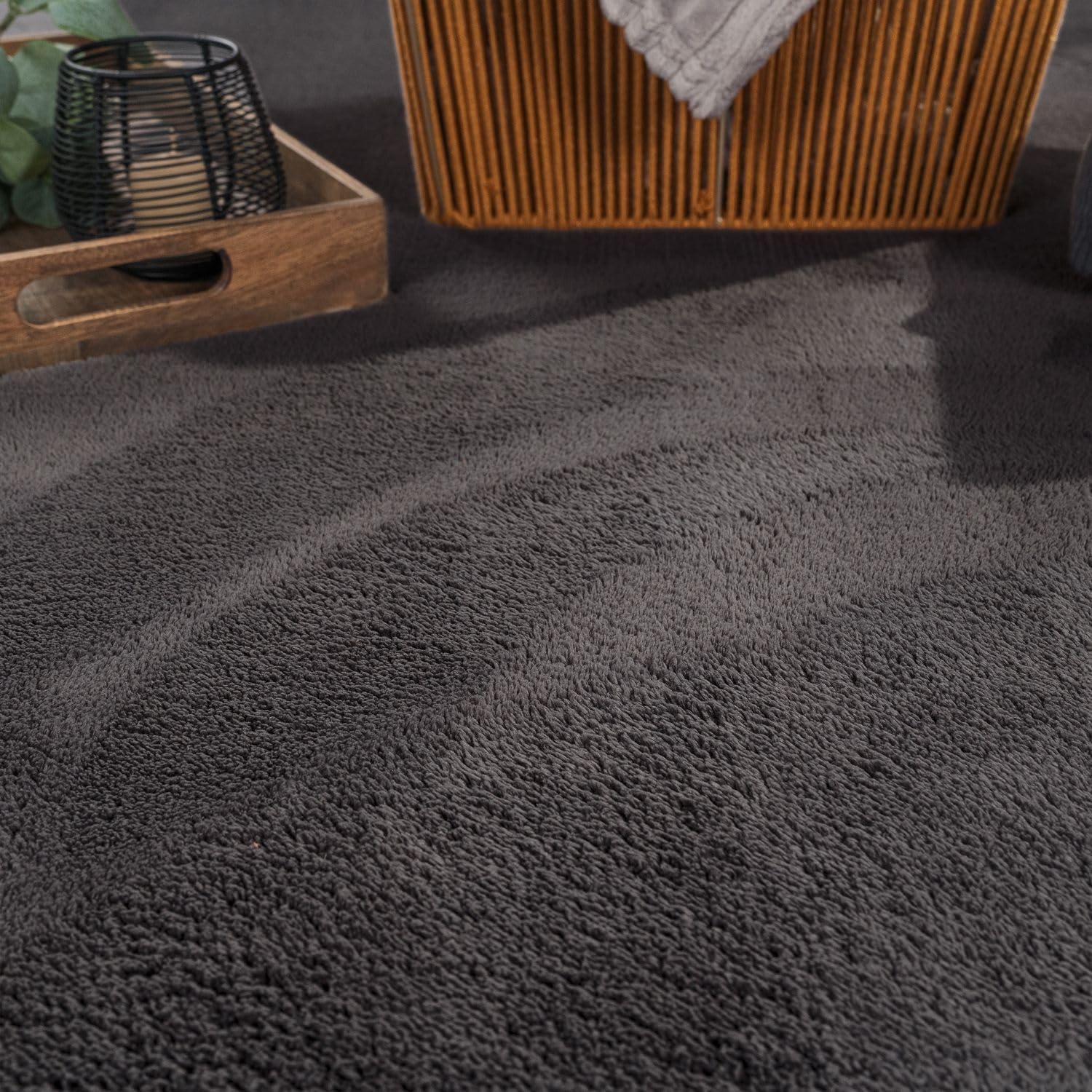 Detalle 1 de TT Home Teppich Kurzflor Anthrazit 140x200