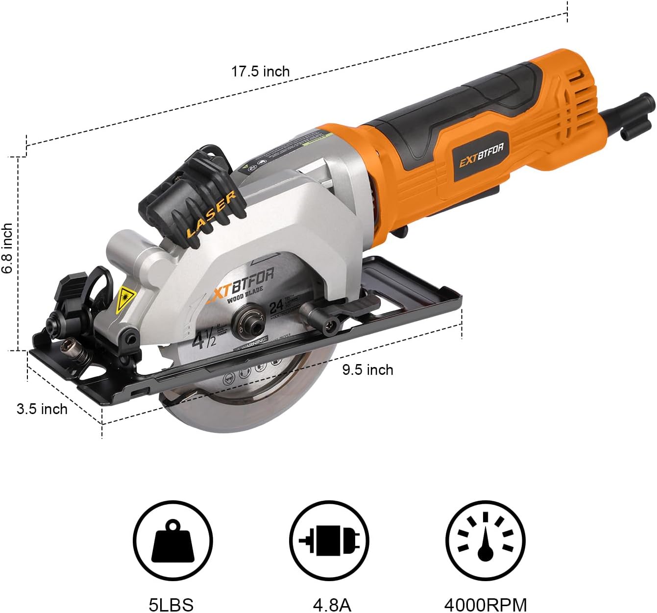 Detalle de Extbtfor Mini Circular Saw with 4-1/2-Inch Blade