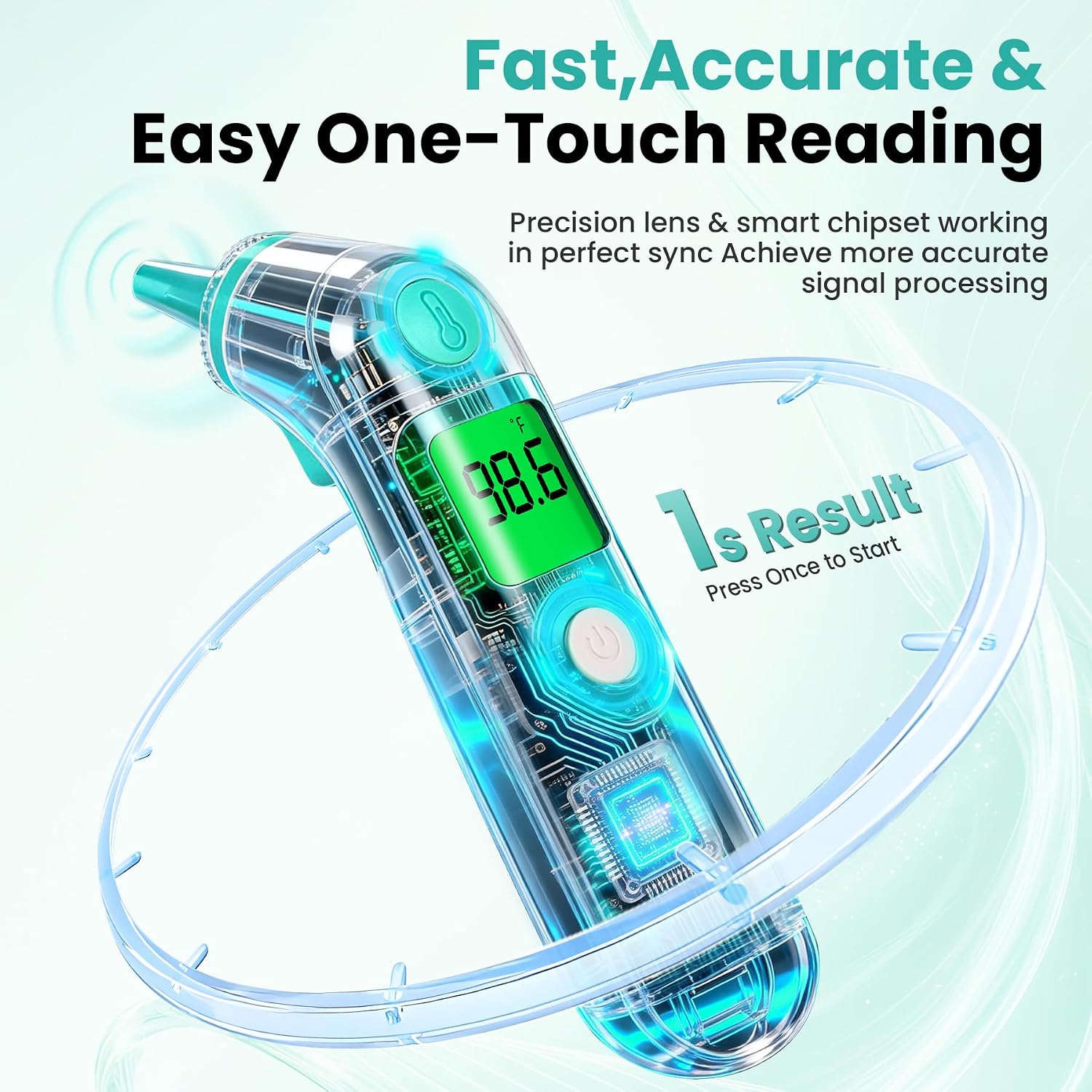 Detalle de TIZZIOR Ear Thermometer, 40-Reading Memory