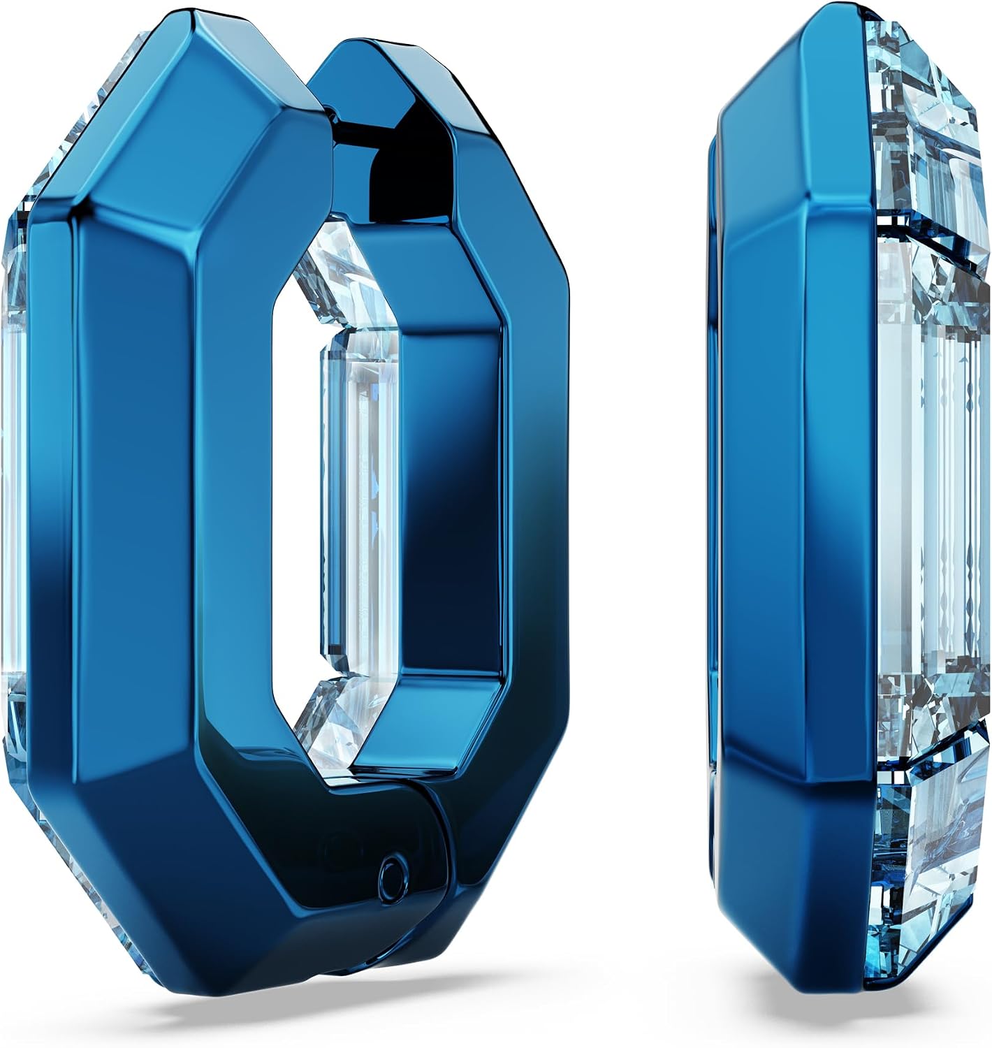 Detalle de Swarovski Lucent Kreolen mit blauen Kristallen