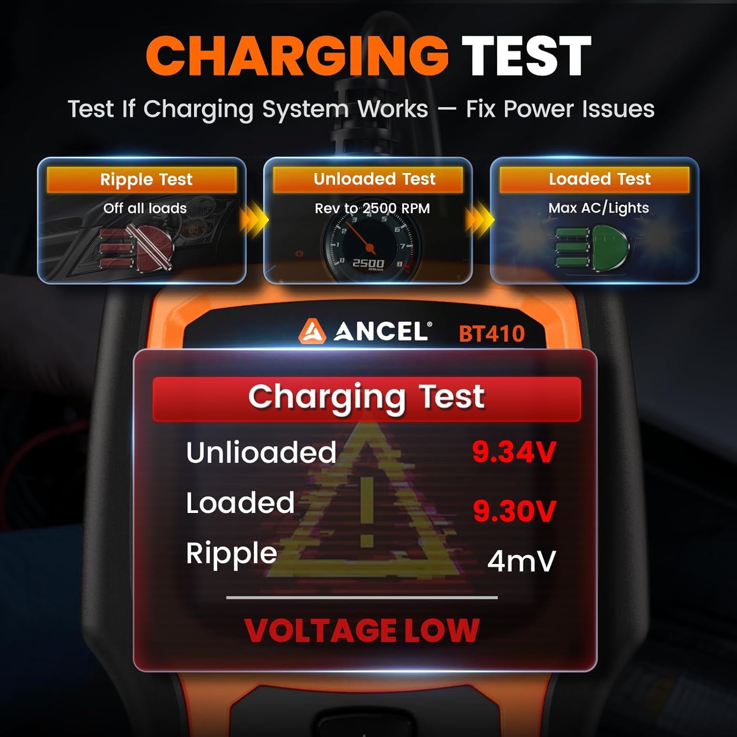 Thumbnail 4 de ANCEL BT410 12V/24V Car Battery Tester – 4-in-1 Professional Battery, Cranking, Charging & Voltage Tester