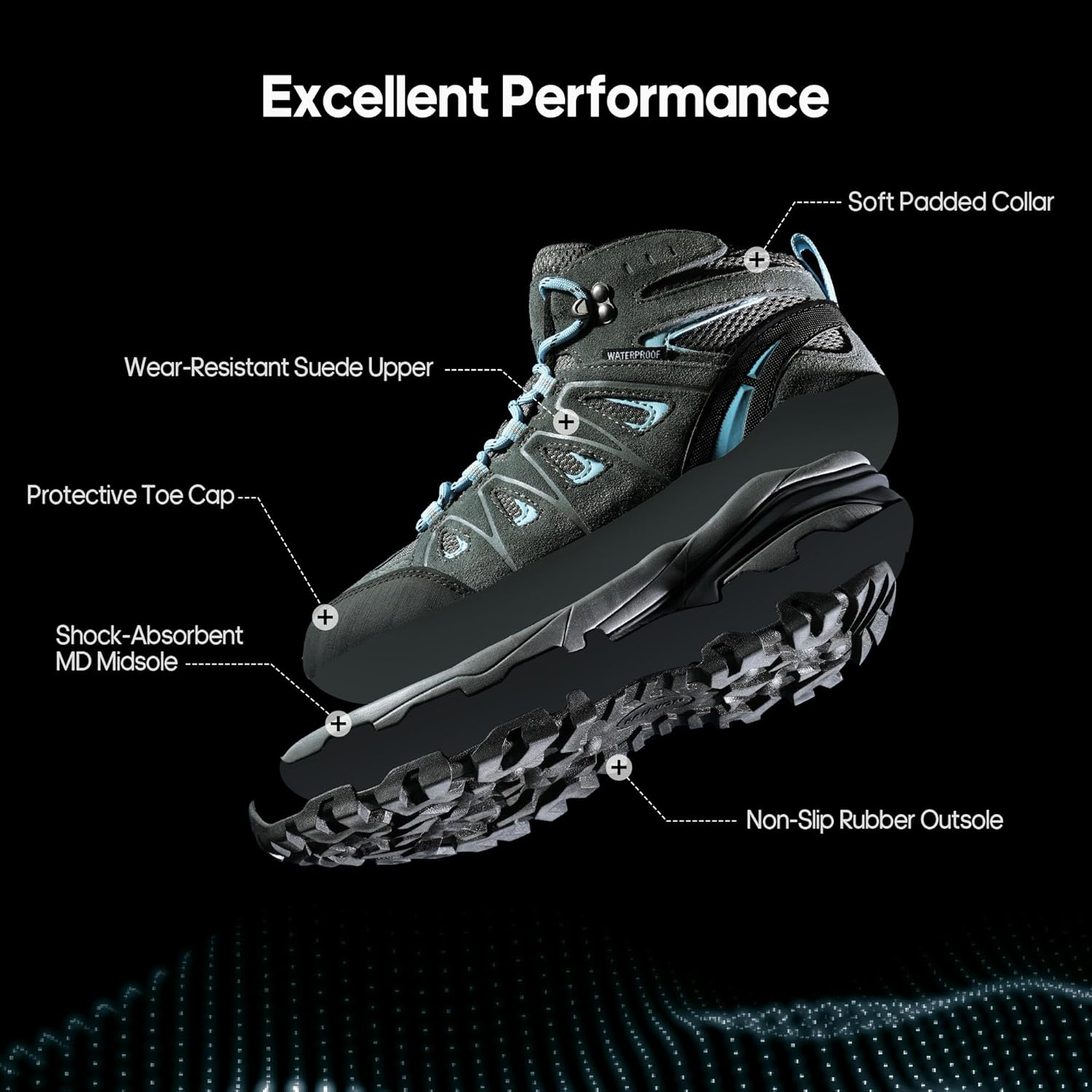 Detalle 1 de NORTIV 8 Waterproof Hiking Boots 14.98oz