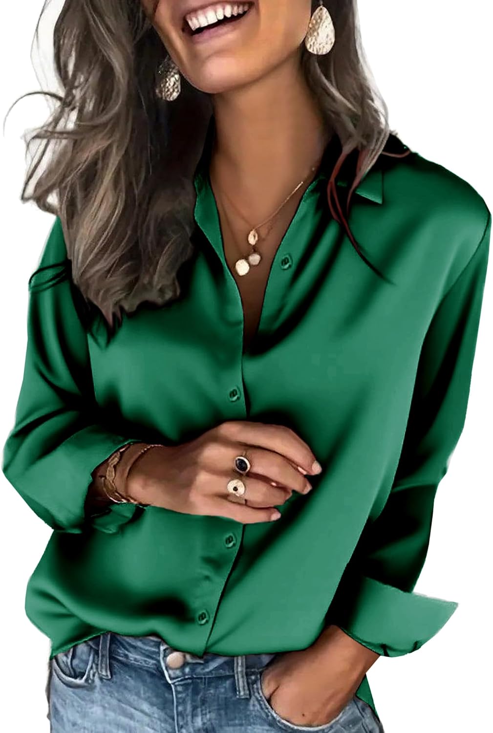 Detalle de Zeagoo Satin Blouse for Women