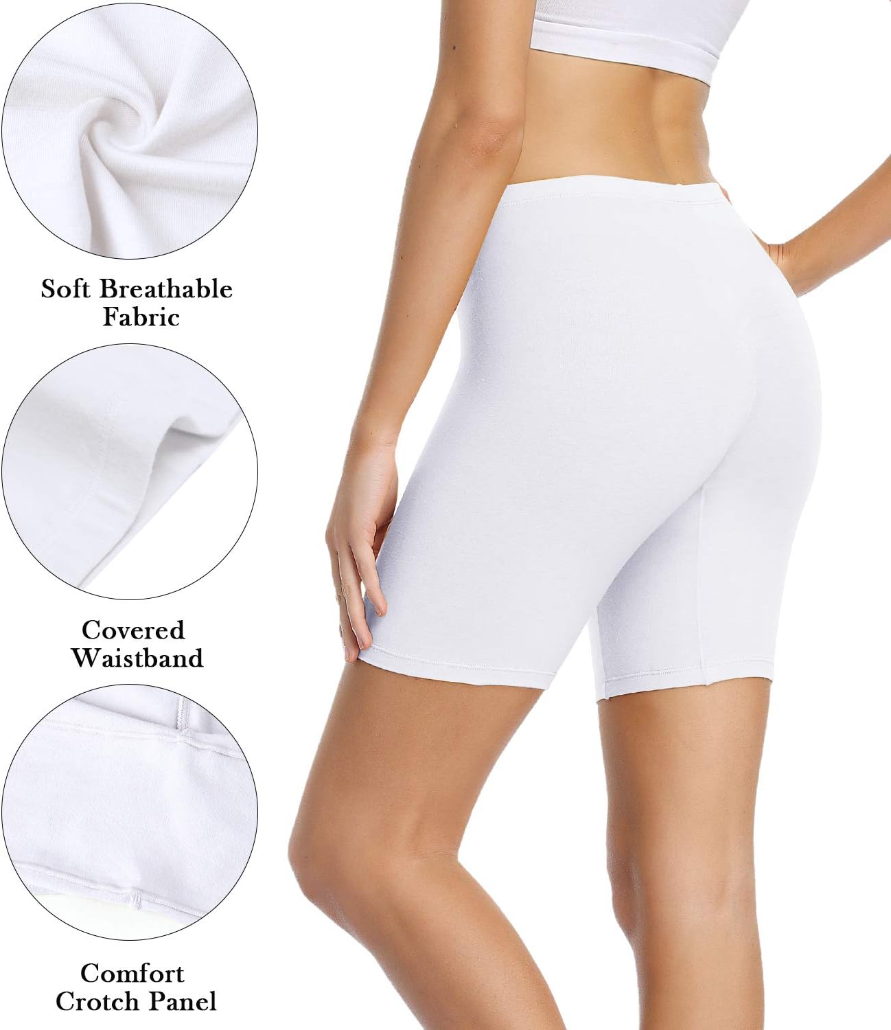 Detalle 2 de wirarpa set di 3 pantaloncini sottogonna/boxer donna in cotone vita alta