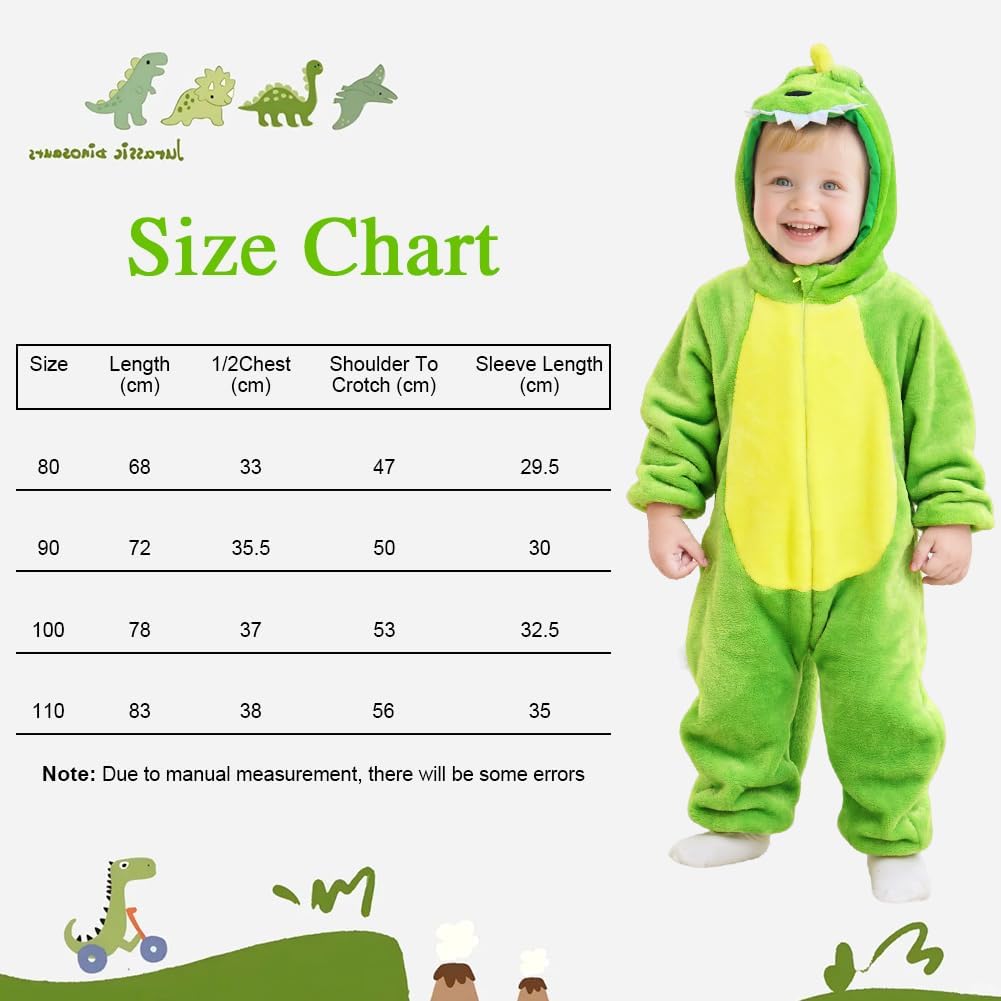 Thumbnail 1 de Alaoo Dinosaurier Overall für Kinder – Winter-Overall, Flanell-Schlafanzug mit Reißverschluss und Kapuze