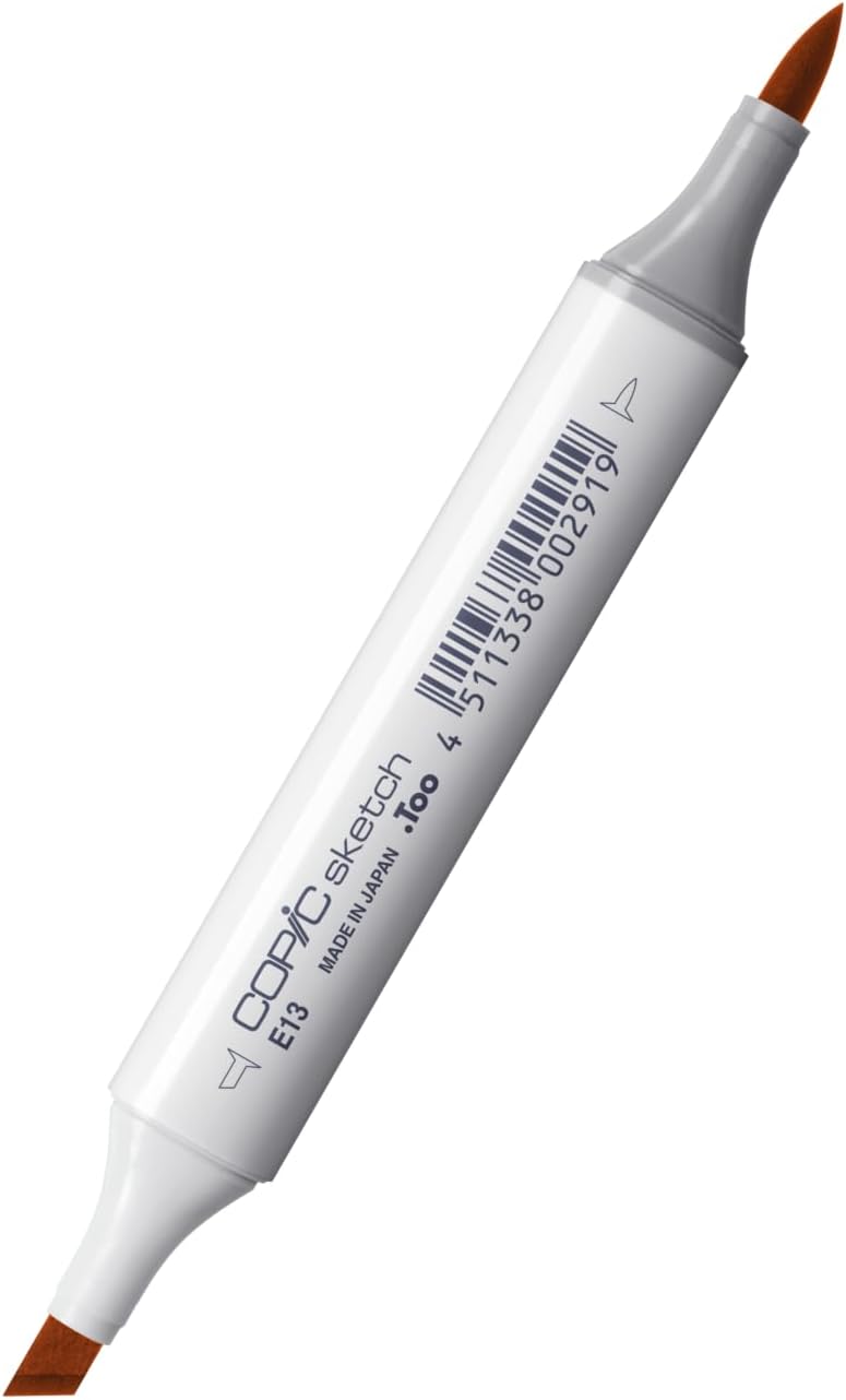 Detalle de Copic Sketch 13 Light Suntan alcoholmarker met penseelpunt en medium punt