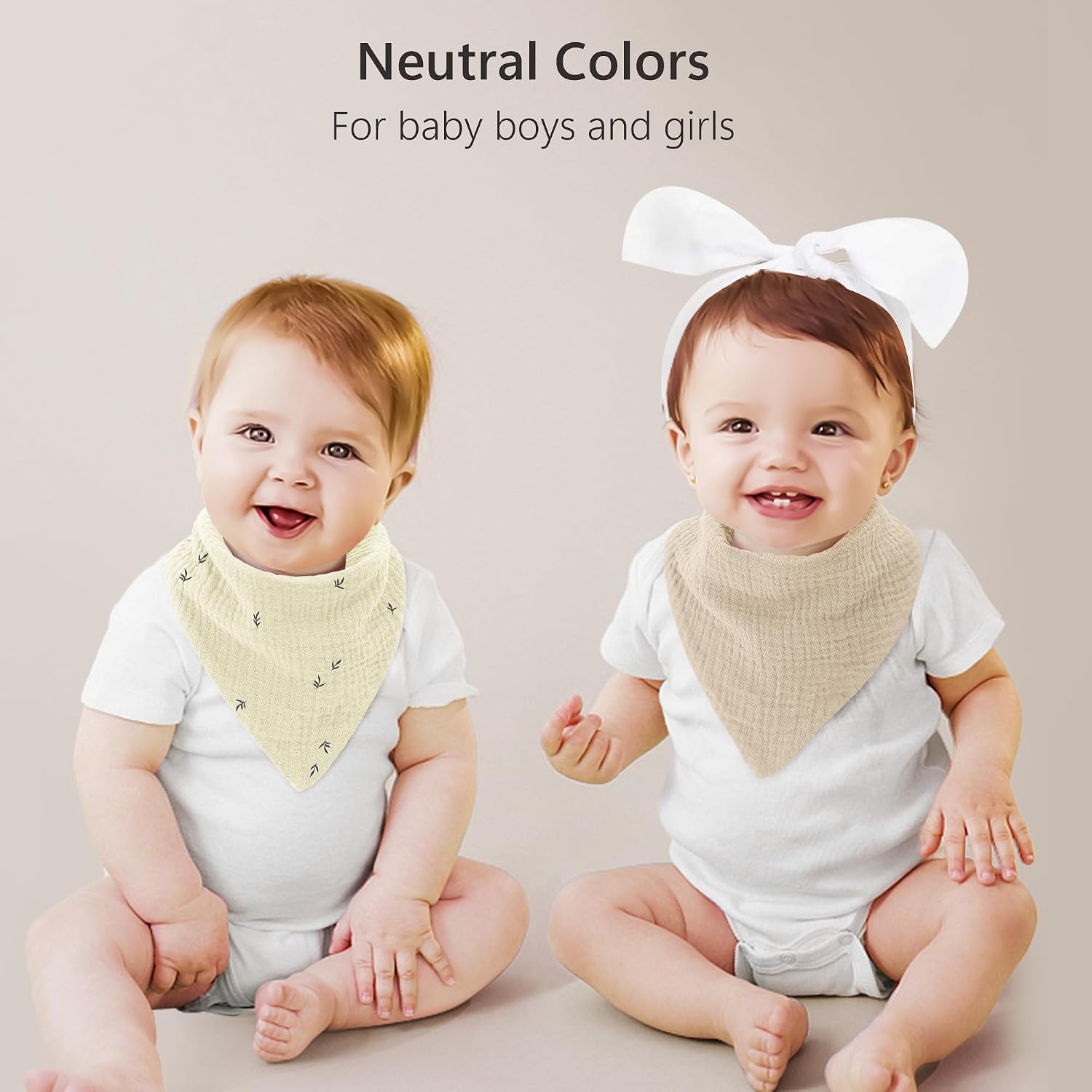Thumbnail 6 de Bearmoss Muslin Baby Dribble Bibs – 100% Cotton, 8-Pack