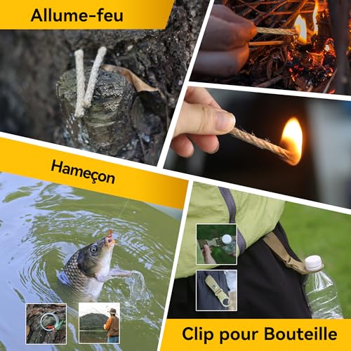 Thumbnail 8 de Graxury 14 en 1, trousse de survie avec lampe, couverture et outils multifonctions
