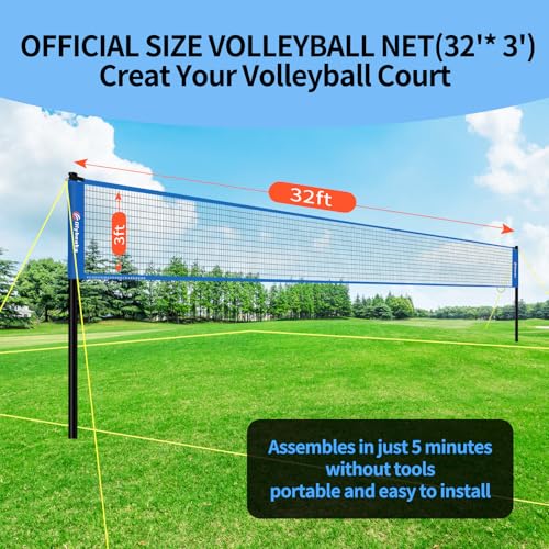 Thumbnail 6 de Portable Outdoor Volleyball Net Set Volleyball 🏐