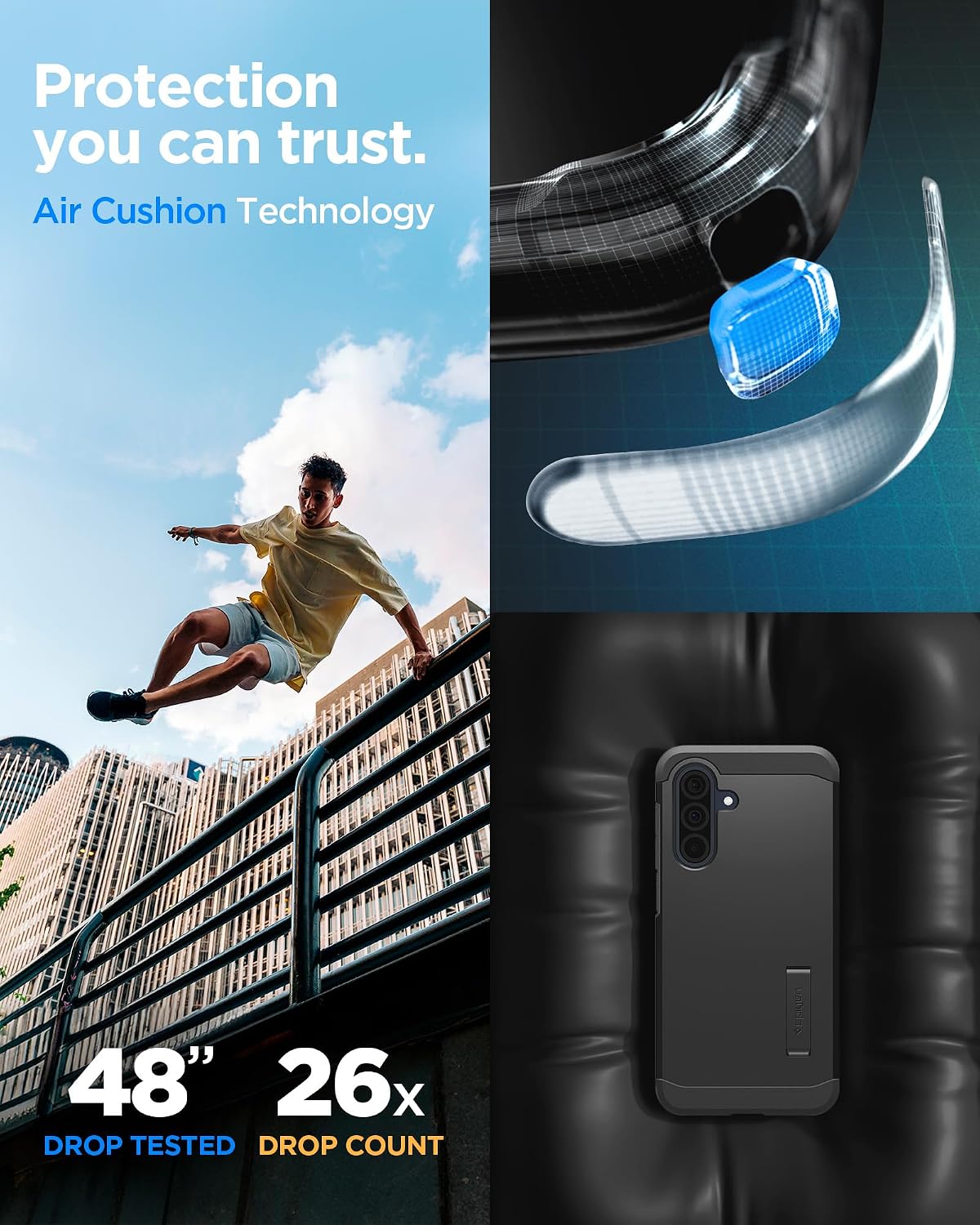 Detalle de Spigen Tough Armor coque de protection pour Samsung Galaxy A36 5G (noir) — support solide
