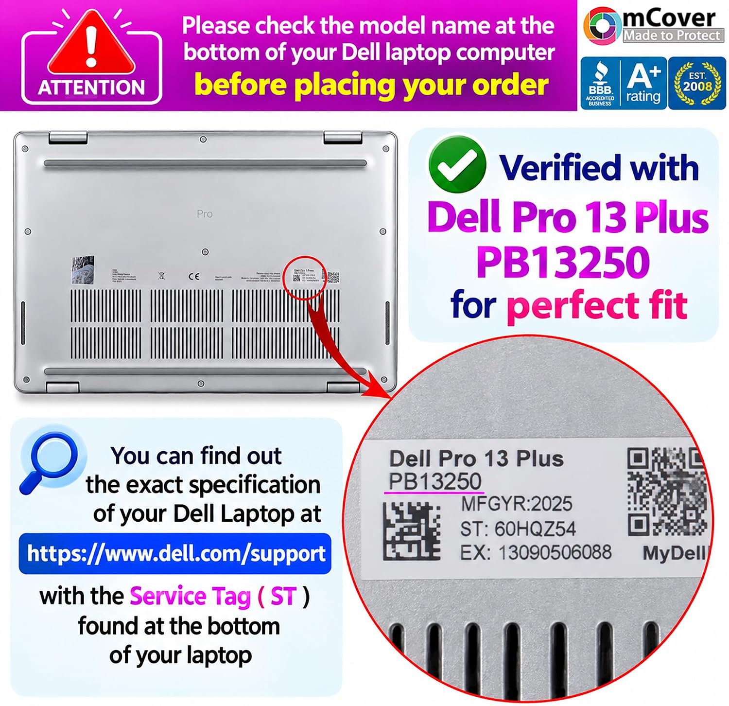 Detalle 1 de mCover Dell Pro 13 Plus PB13250/PB13255対応 13.3インチPCケース 半透明ポリカーボネート製・ブラック