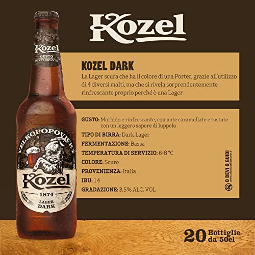 Thumbnail 1 de Kozel Birra Lager Dark in cassa da 20 bottiglie da 50 cl – 10 L, gusto morbido e rinfrescante