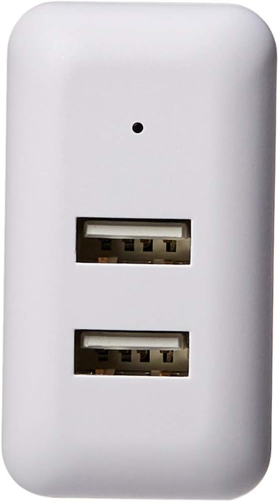 Detalle 2 de Amazon Basics Cargador USB de Pared 2 Puertos ⚡ Blanco