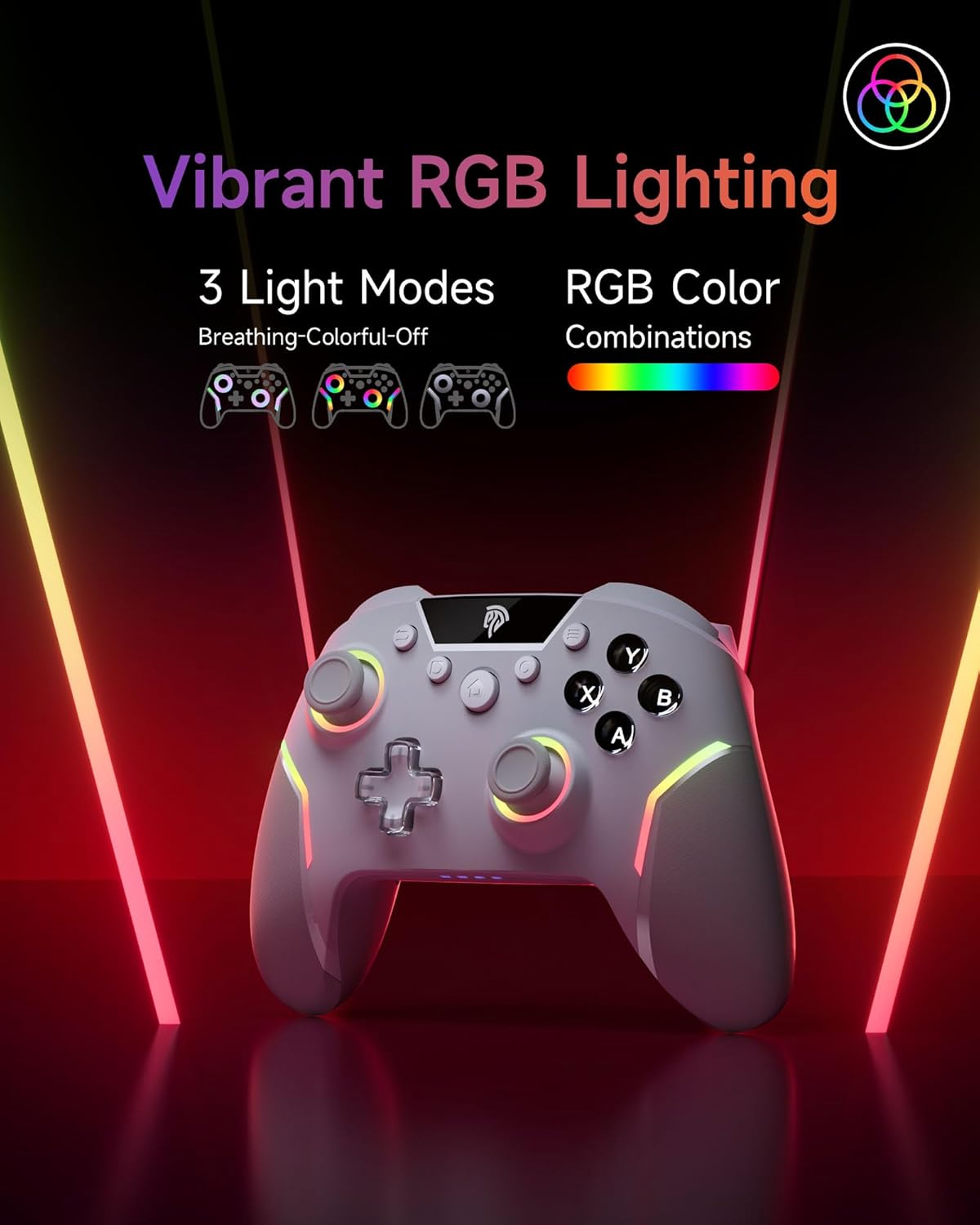 Thumbnail 2 de EasySMX X20 Wireless PC Controller with 7-Colour RGB Lights and Hall Trigger