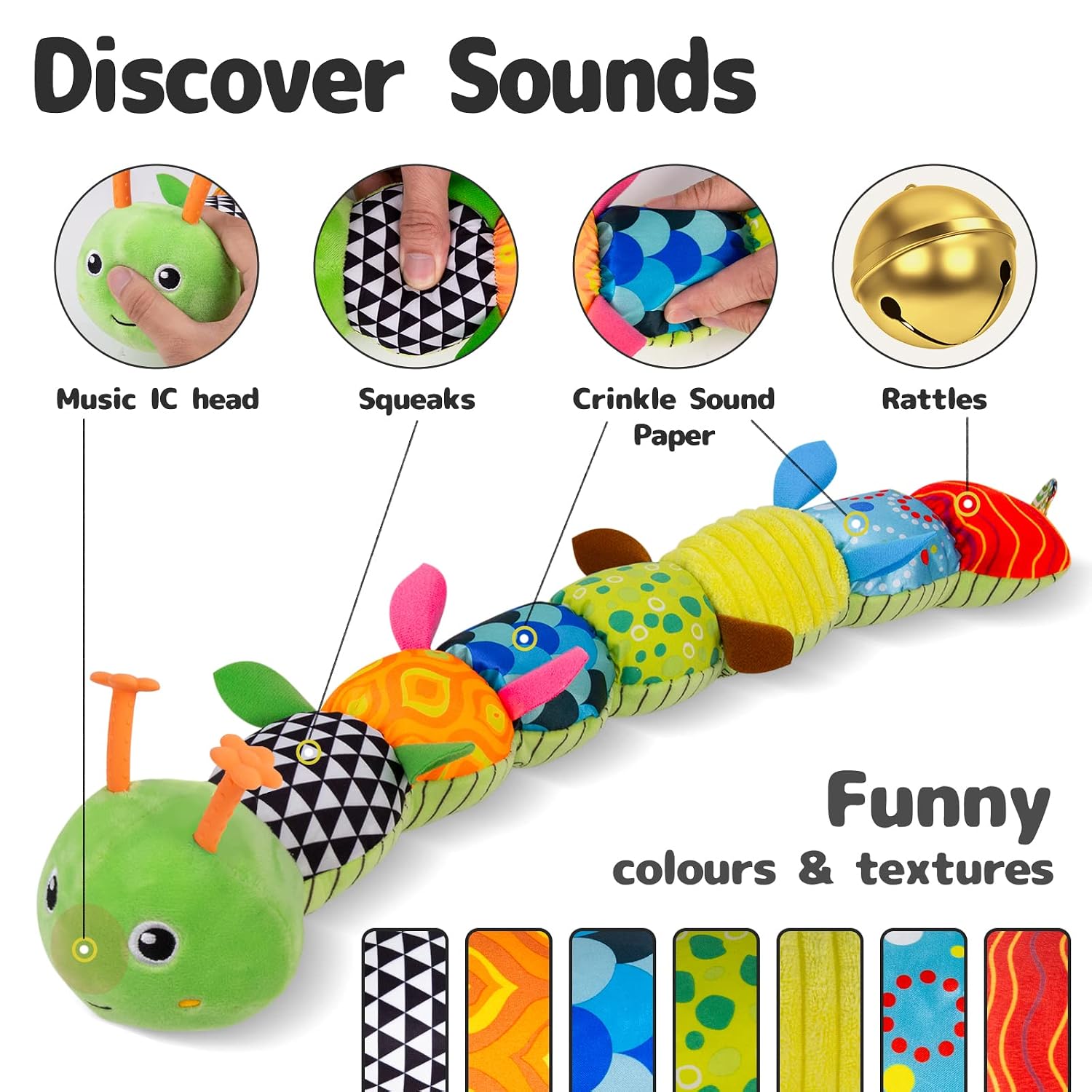 Detalle de Sumobaby Caterpillar Musical Baby Toy 50cm