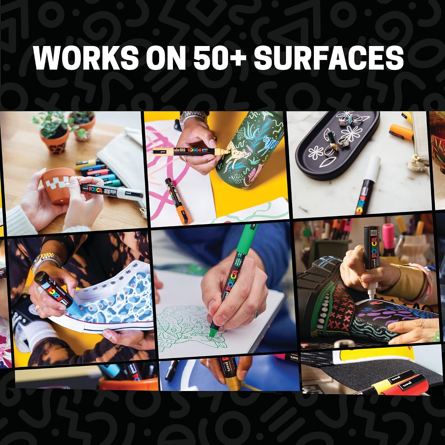 Detalle de POSCA 62-Piece Acrylic Paint Marker Set with Case and 8 Tip Styles