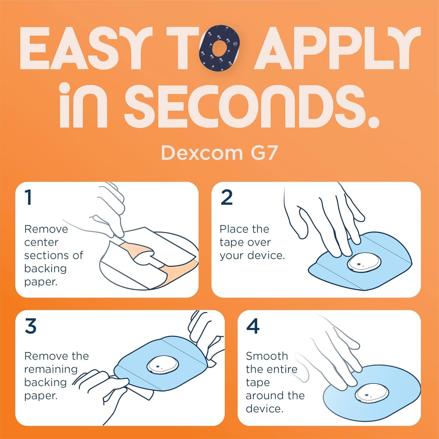 Detalle 2 de ExpressionMed Dexcom G7 Over Patches, Heart-Shaped, 5-Pack, Waterproof & Breathable
