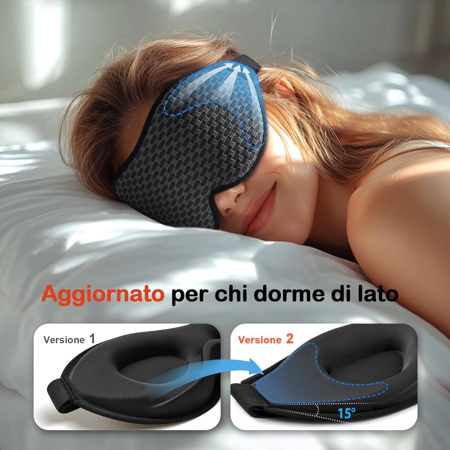 Thumbnail 1 de INNELO Maschera da Sono 3D 2025 per Dormitori Laterali – oscurità al 100% e comfort premium
