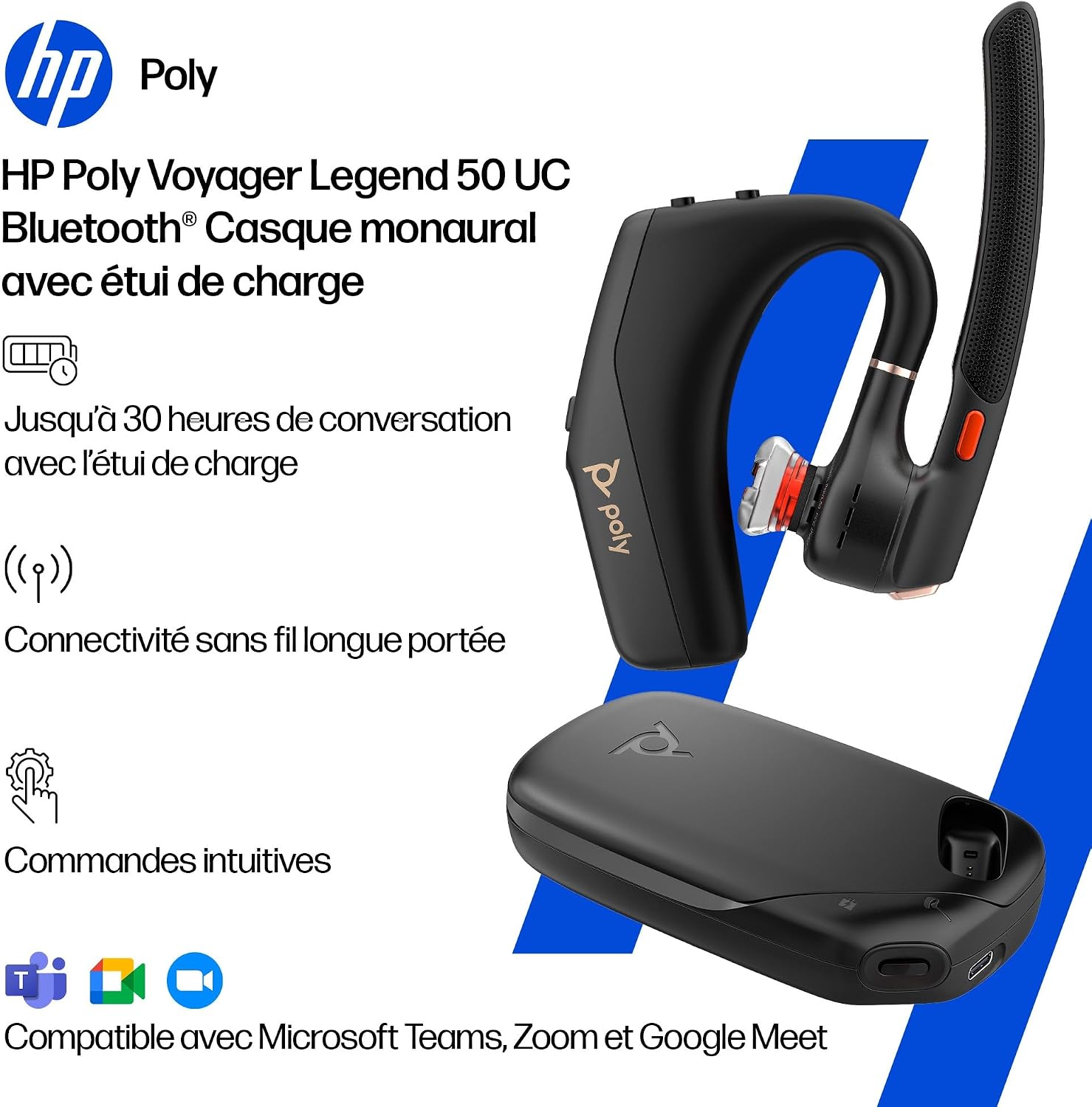 Detalle 2 de Poly Voyager Legend 50-M casque UC avec annulation du bruit