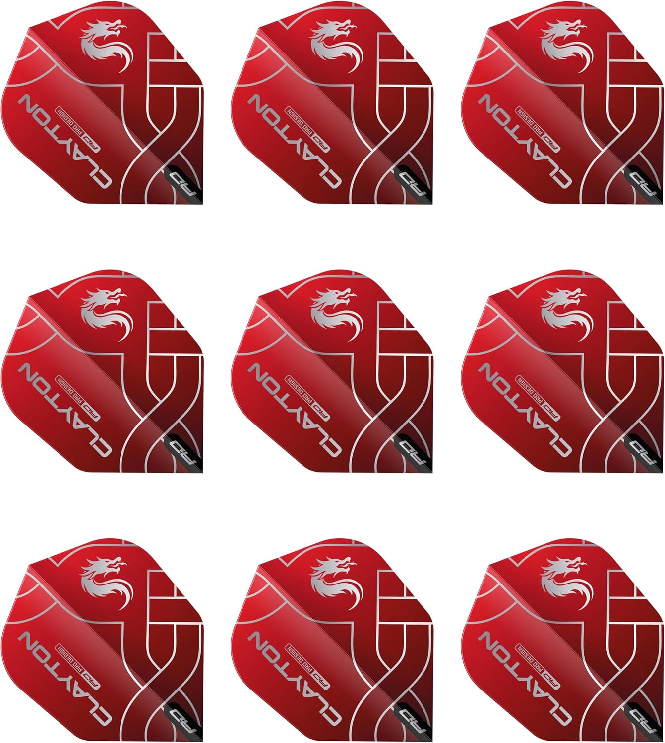 Thumbnail 6 de RED DRAGON Professional Player Hardcore Shape No. 6 Extra Thick Dart Flights – 100 Micron, 9 Flights per Pack