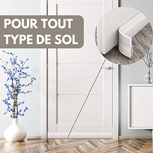 Detalle de Vellure Bas de porte anti-courant d'air et étanchéité – nouveau bas de porte isolant, blanc
