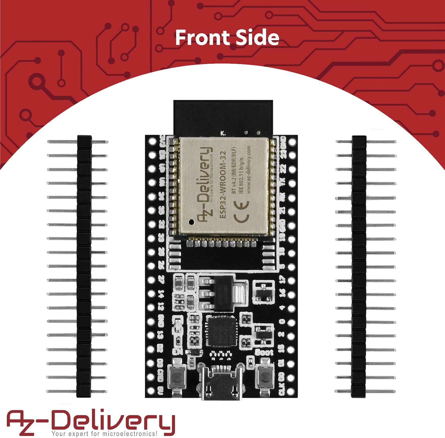 Thumbnail 1 de Lot de 5 AZDelivery ESP32 Dev Kit C V4 (NodeMCU WLAN/WiFi) compatible Arduino, avec e-book
