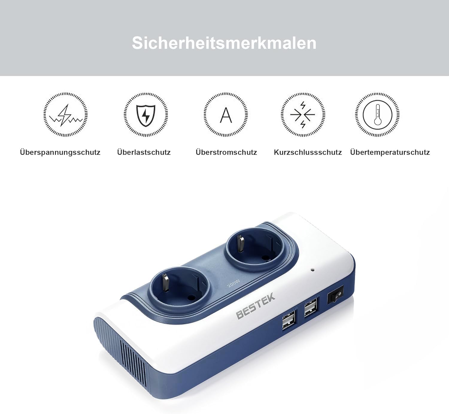 Thumbnail 3 de BESTEK 200W Convertitore di Tensione Universale