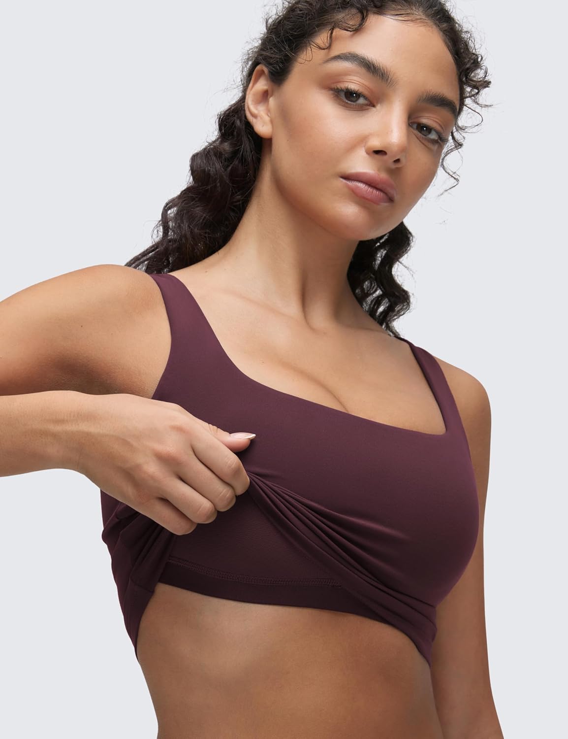 Detalle 2 de CRZ YOGA Butterluxe : soutien-gorge sport rembourré à col carré pour yoga & Pilates
