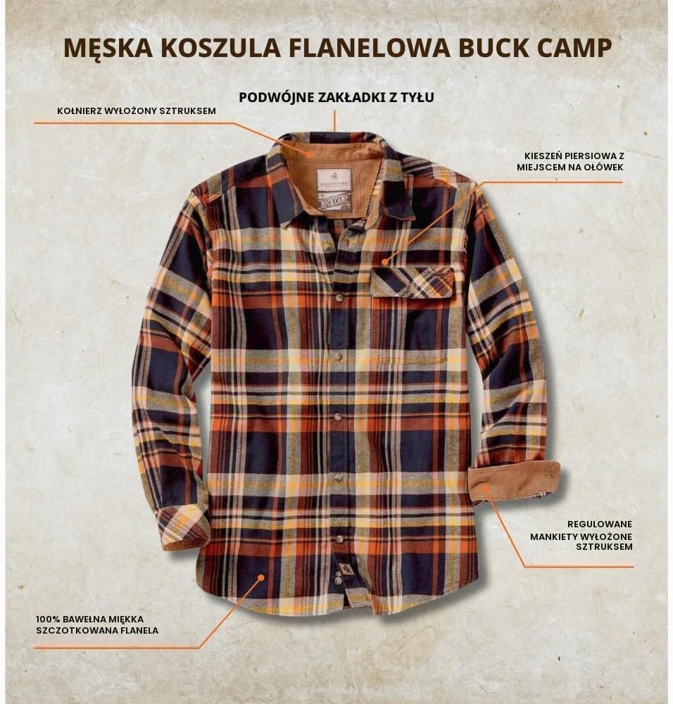 Detalle 2 de Legendary Whitetails Buck Camp Flannels – męska koszula flanelowa z długim rękawem