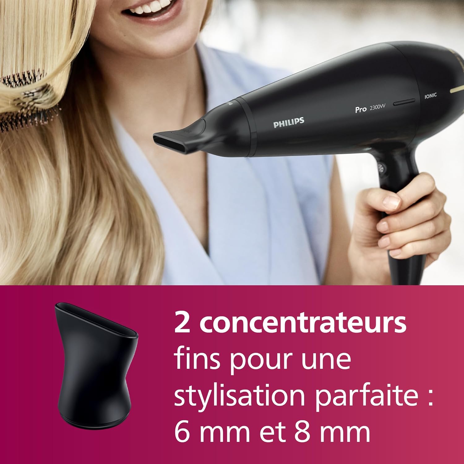 Detalle de Philips Hair Dryer Prestige Pro HPS920/00 : sèche-cheveux pro 2300 W avec ionique et deux concentrateurs