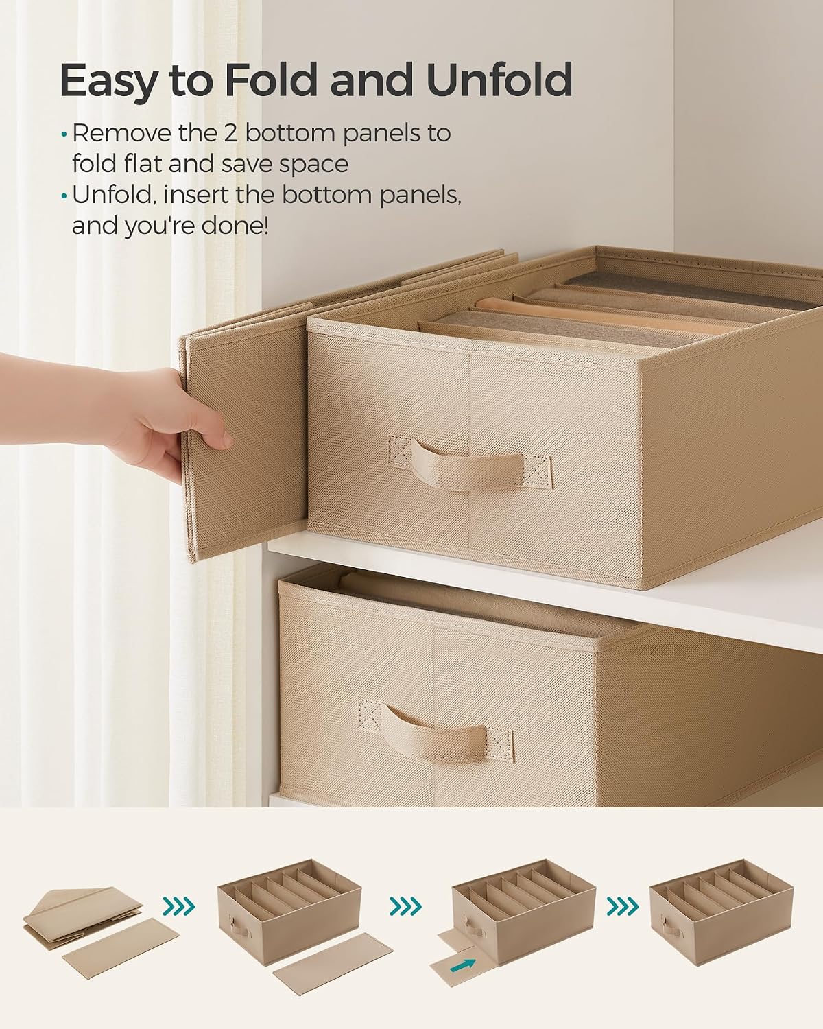 Detalle de SONGMICS TINA Collection RUS009K02 Drawer Organisers, Set of 6, Foldable