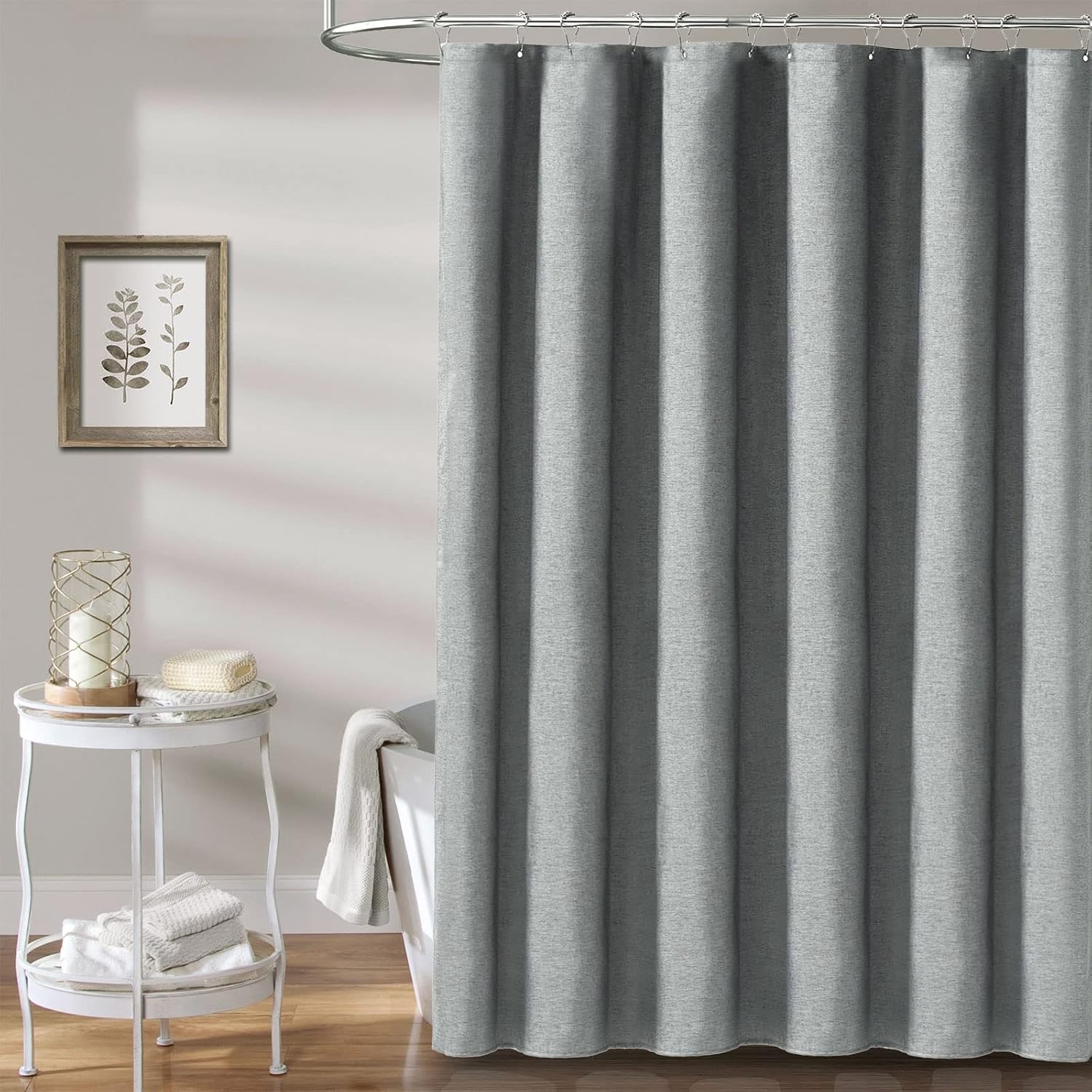 Thumbnail 5 de BTTN Grey Fabric Shower Curtain W72xH72