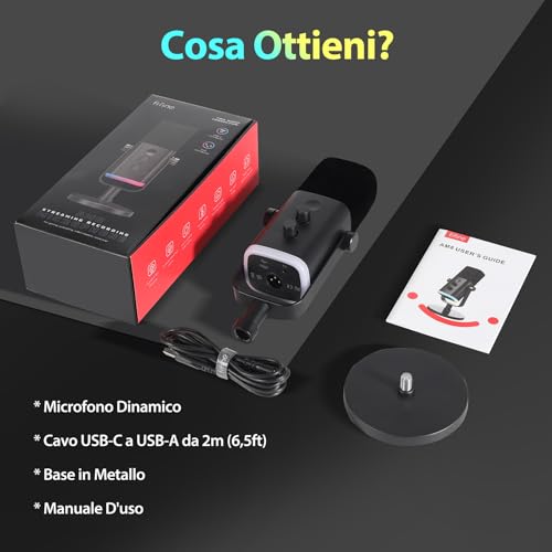 Thumbnail 7 de FIFINE USB Gaming Microfono Dinamico per PC, PS4/PS5: versatile e pronto al streaming