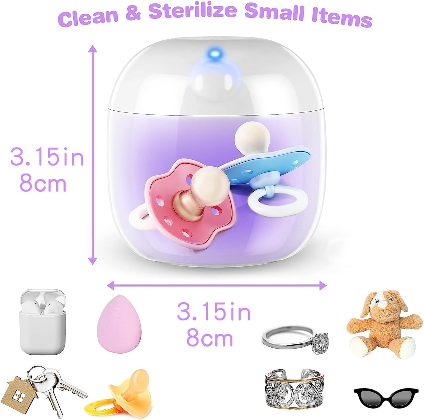 Thumbnail 1 de Portable Dummy Steriliser 3 mins UV-C Sanitizer Box