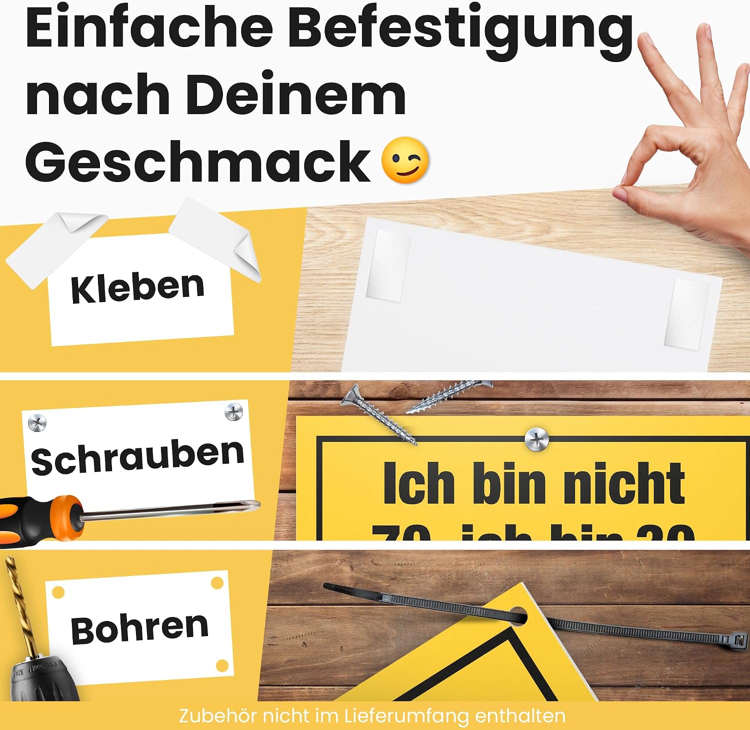 Thumbnail 5 de DankeDir! Ich bin nicht 70 Jahre Schild 30x20 cm