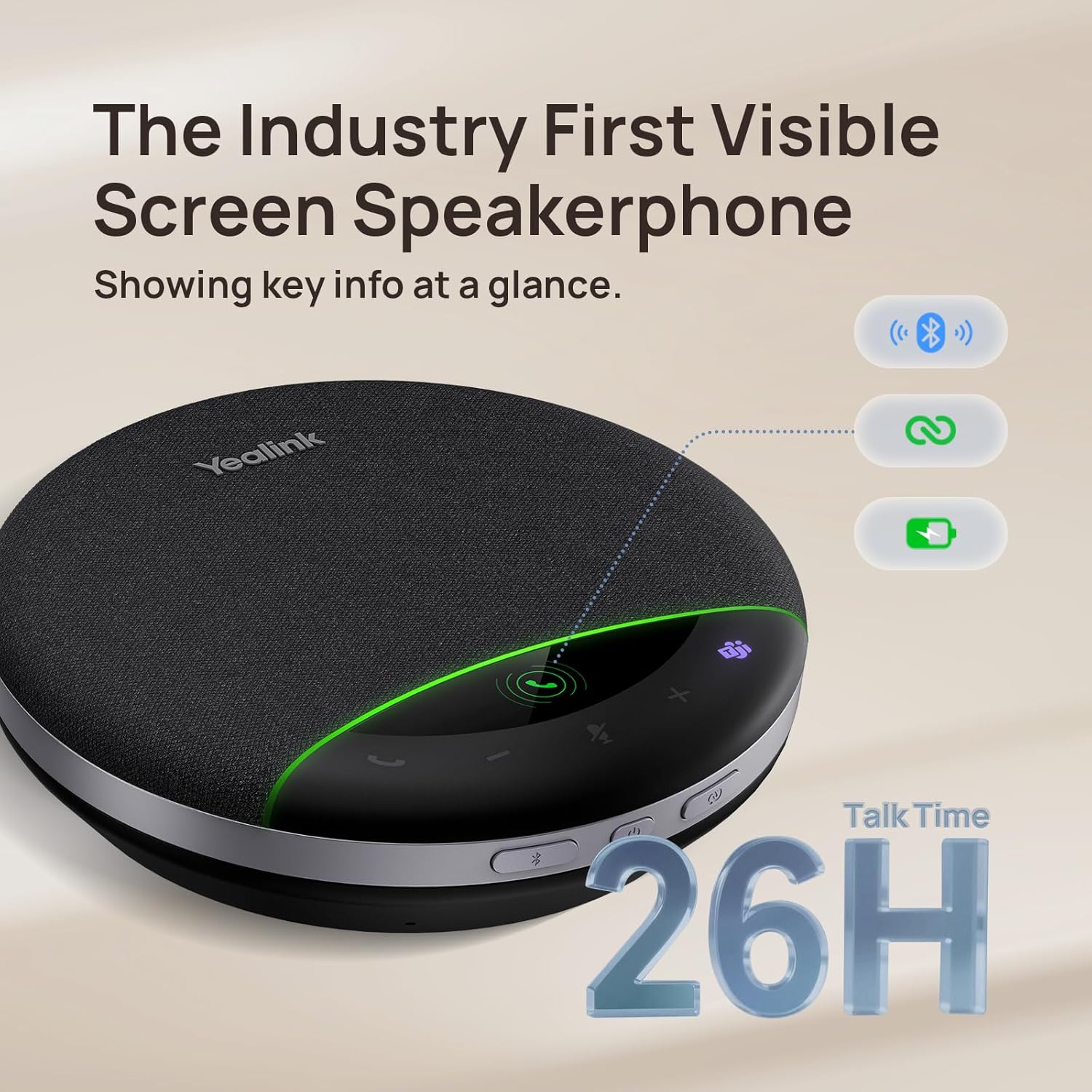 Thumbnail 4 de Yealink SP96 Bluetooth Conference Speaker for Office — Portable 6-Mic ANC, 26H Talk Time, Daisy Chain up to 20