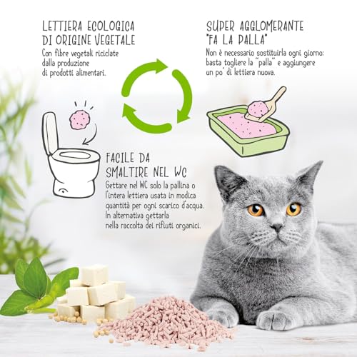 Detalle de Cat&Rina BeNatural: lettiera per gatti al tofu da 10 L, agglomerante e vegetale