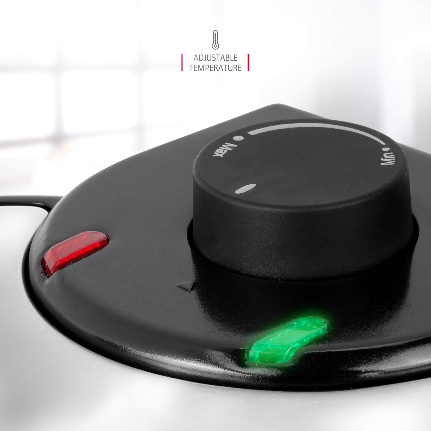 Thumbnail 4 de NETTA Belgian & American Round Waffle Maker (700W) with Adjustable Temperature Control