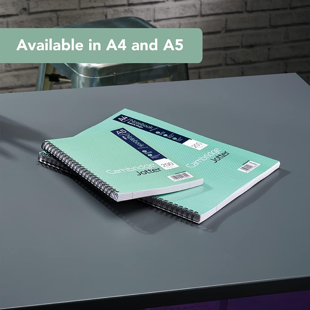 Detalle 2 de Cambridge Jotter A4 Notebook, Wirebound, 200 Pages, 80gsm – Lined with Margin