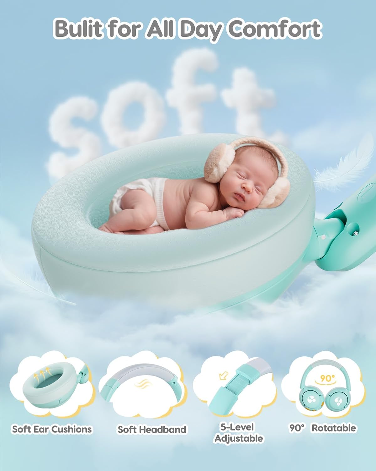 Detalle 2 de awatrue Kids Headphones 75H Playtime